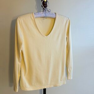 Croft & Barrow Soft Cream Long Sleeve V-Neck Top